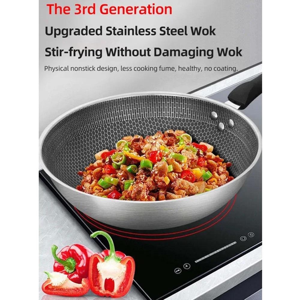 2022 New China Induction Cooker Honeycomb Stainless Steel Wok