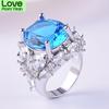 Women 'S 925 Silver Water Drop Pear Shaped Sapphire Zircon Ring Engagement Wedding Gift Jewelry Ring Wholesale
