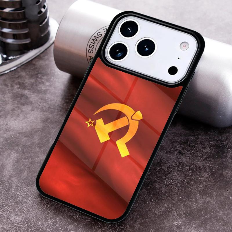 Ленин флаг Советского Союза Блестящий Милый Чехол для Телефона для iPhone 17 16 15 Pro Max Air 14 13 12 11 Plus Ударопрочный Capa Чехол