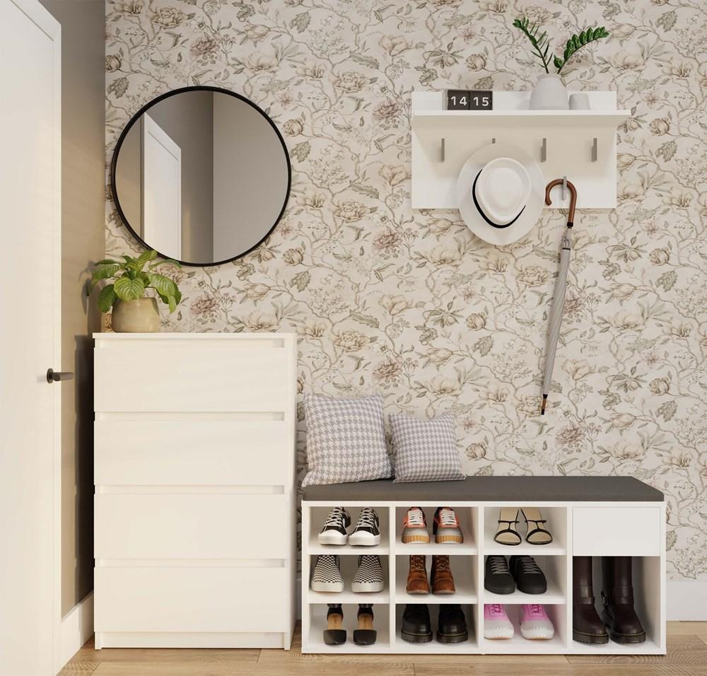 Open Shoe Cabinet Tallin White