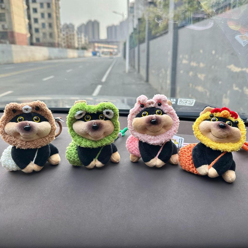 Adorable Bee Puppy Backpack Charm Keychain Plush Pendant for Women