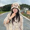Handmade Crochet Lace Flower Beanie Hat Women Ethnic Style Retro Knit Cap