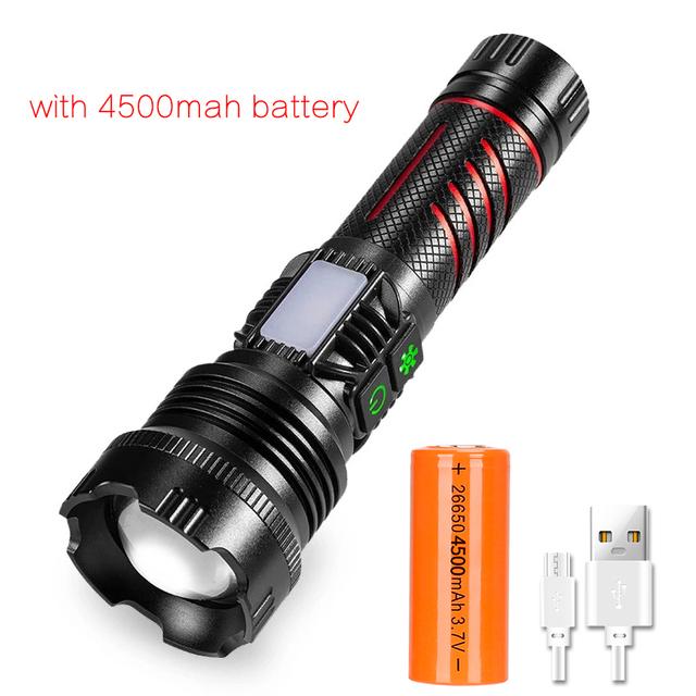 Портативный мощный светодиодный фонарик COB Side Lamp с дальним светом из алюминиевого сплава Type-C, перезаряжаемый для походов на открытом воздухе, рыбалки