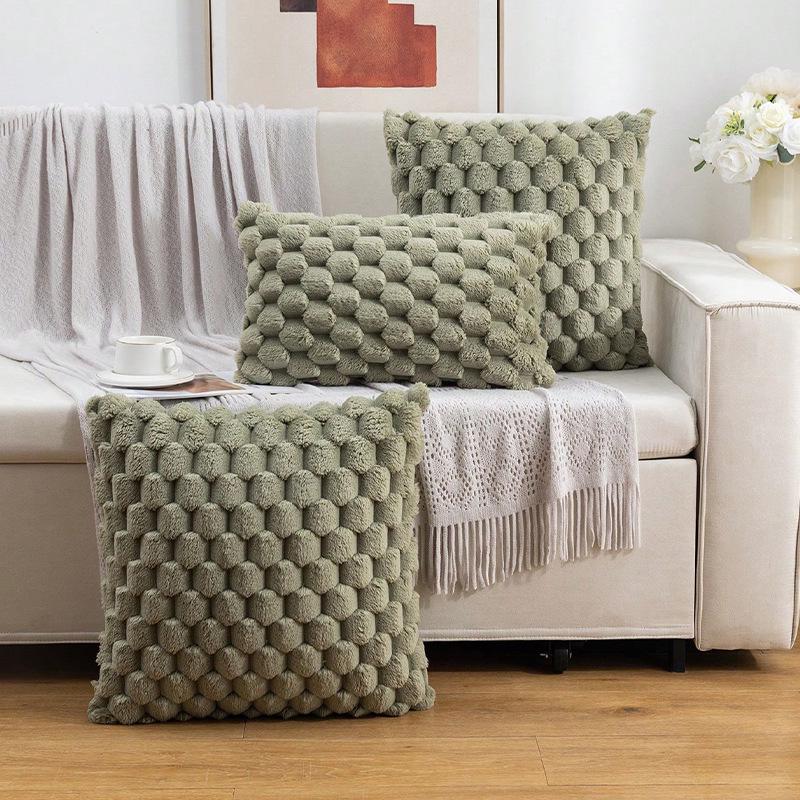 Бархатная наволочка «Снежинка»: Однотонная подушка для офиса, дивана, прикроватной тумбочки и поддержки поясницы 1 шт.