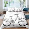 Розовый пододеяльник с велосипедом для девочек и женщин, двуспальный, полный размер «king size», комплект постельного белья с изображением роз, велосипедный цветочный зеленый листовой чехол