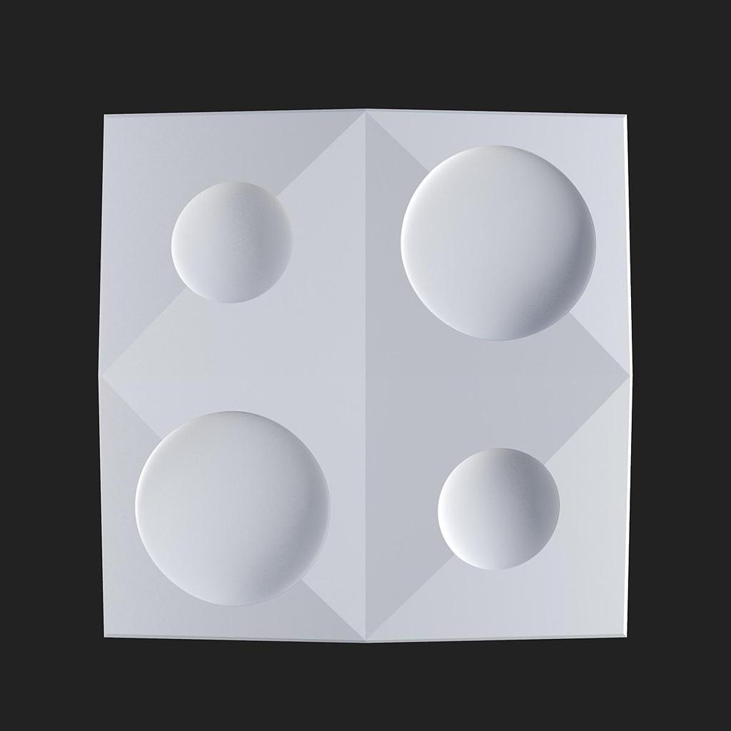 3D Wall Panel Mold for Gypsum, Plaster or Concrete Tile for Decorative Wall Panels 'Balance'