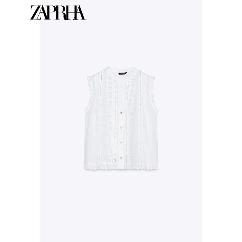 Zaprha 2025 New Arrival French Style Vertical Lace Romantic Style Casual Tops Shirt for Women 4387039