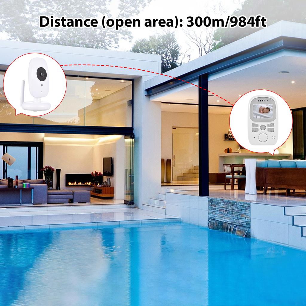 2,4-дюймовый видеомонитор с камерой, полноугольный ЖК-дисплей, двусторонняя связь, отображение температуры