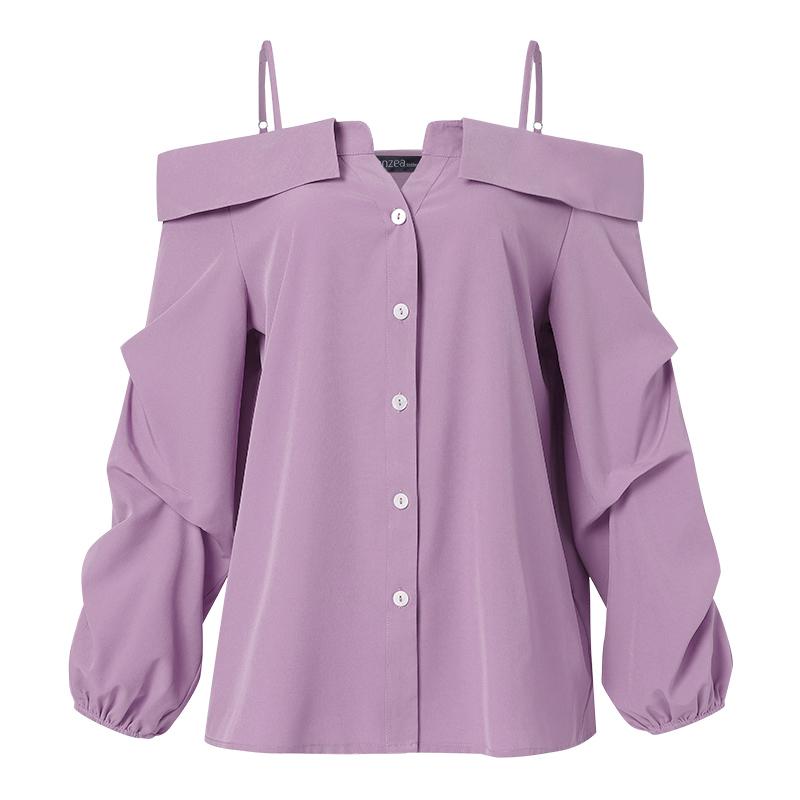 ZANZEA Весенние женские топы с открытыми плечами на тонких бретельках