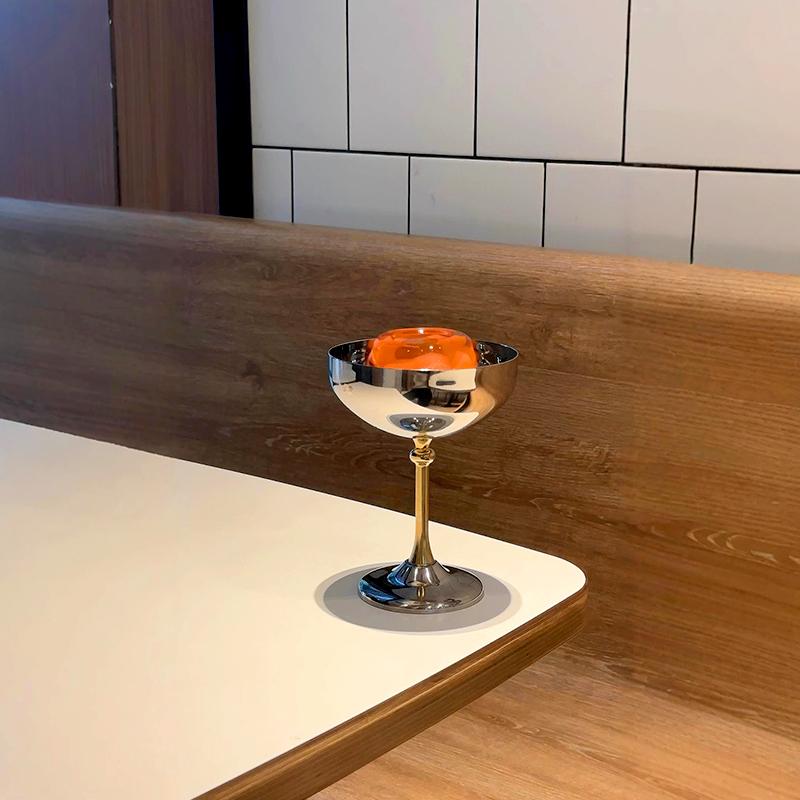 304 нержавеющая сталь высокая ножка дизайн бар десерт чашка креативная салатница ресторан серебряный ретро стаканчик для мороженого аксессуары