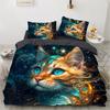 Cat Pattern 3D Print (Set of Three) Single Double Queen Quilt Cover Pillowcase Bedding Set