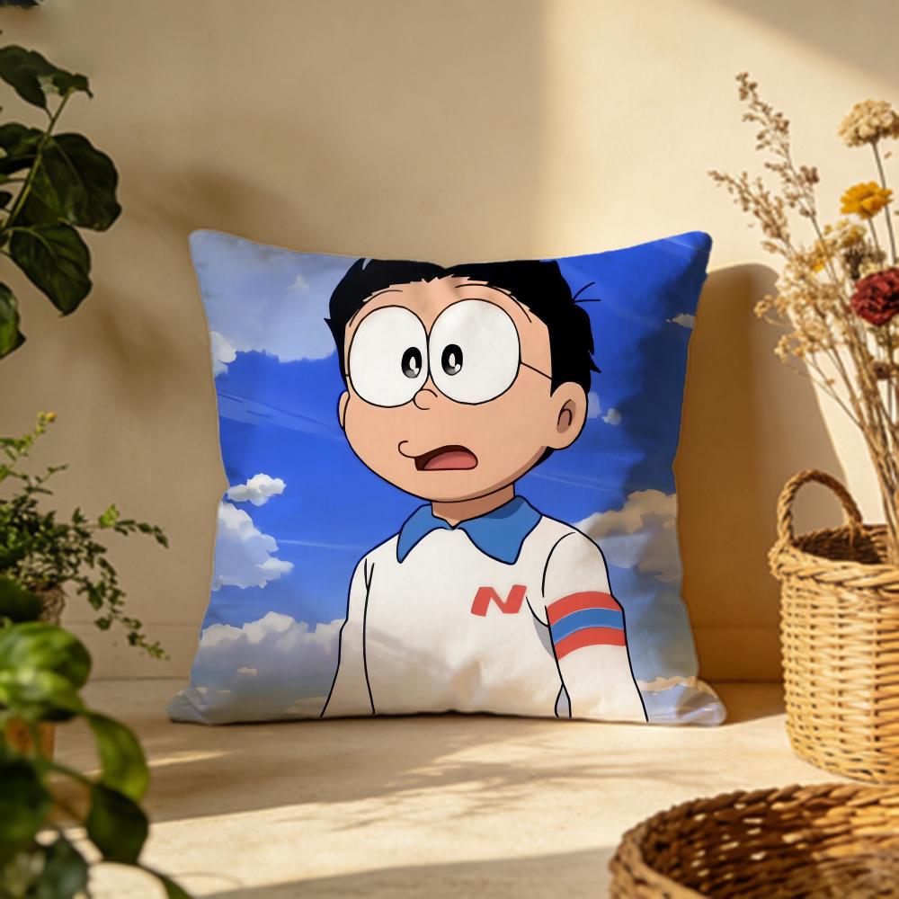 Stylish DDoraemoned Cushion Cover Versatile DoubleSided Pillow Case Fit for Sofa Bed Car Daily Decor