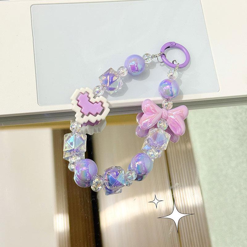 Бабочка бант сердце бусины телефон цепочка кулон для iPhone для Samsung Huawei Xiaomi телефон ремешок веревка сумка украшение