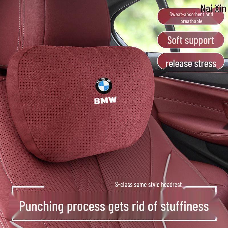 BMW Headrest Neck Support & Lumbar Cushion for 1, 3, 5, 7 Series & X1-X6