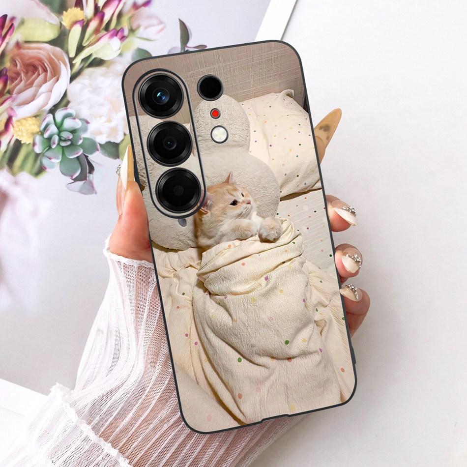 For Tecno Camon 50 4G CN5 Cute Flower Butterfly Cat Painted Case For Tecno Camon50 4G Black Silicone Soft Phone Cases