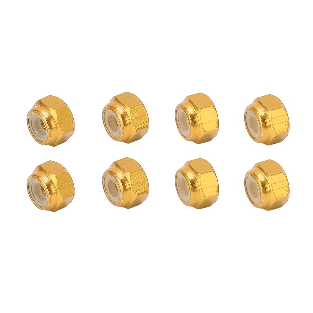 8 шт. Стопорная гайка из алюминиевого сплава с нейлоновой вставкой M2 Шестигранная стопорная гайка для радиоуправляемых моделей Axial Scx24 124 Золото