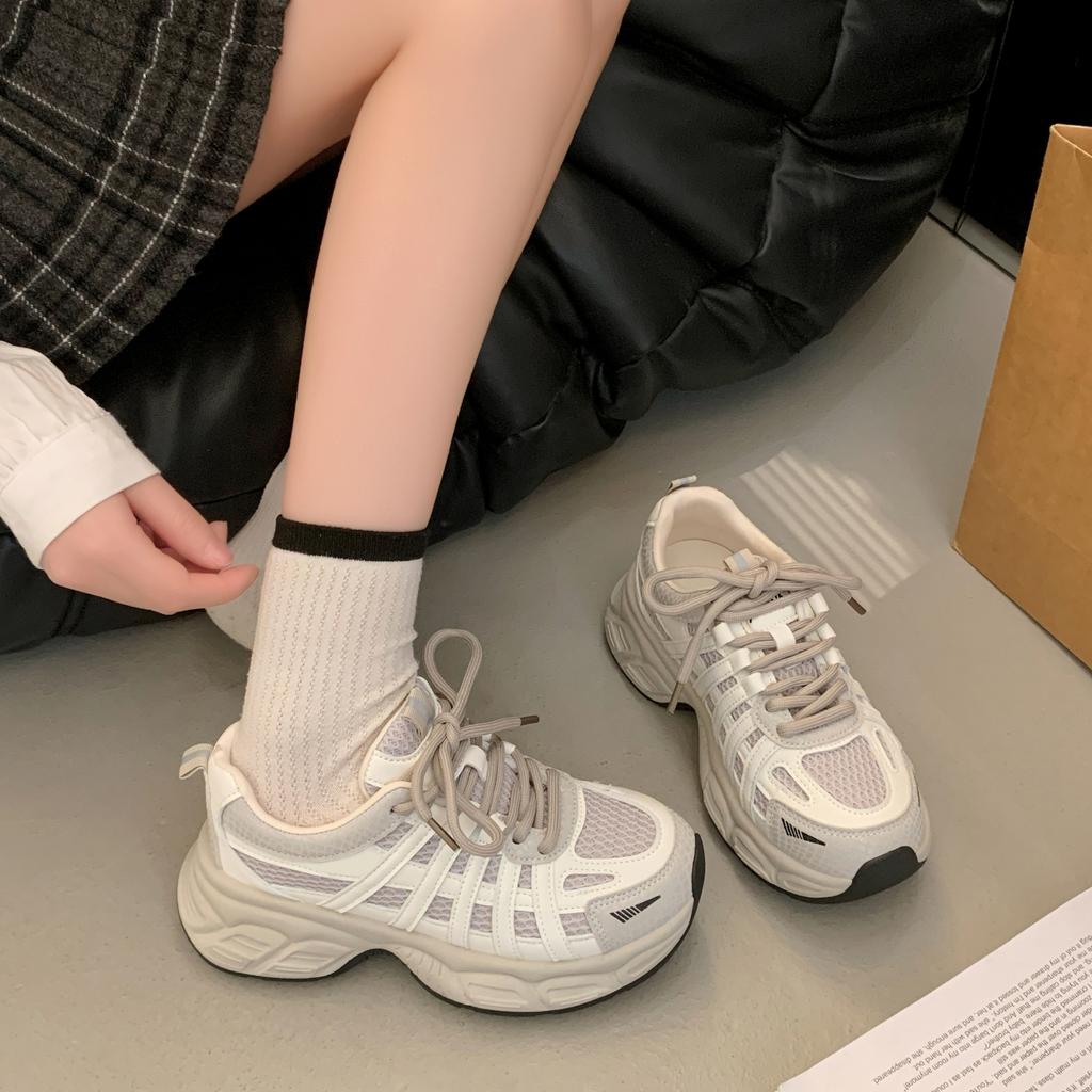 Летние Новые Женские Повседневные Спортивные Кроссовки на Толстой Подошве Сетчатые Дышащие Кроссовки Женская Обувь Женские Кроссовки для Женщин Баскетбольные Кроссовки