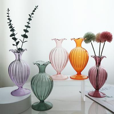 Большая стеклянная ваза Belly Vintage Simple Colorful Clear Glass Hydroponic Vases Home Decorations Office Dining Table Wedding Decorations