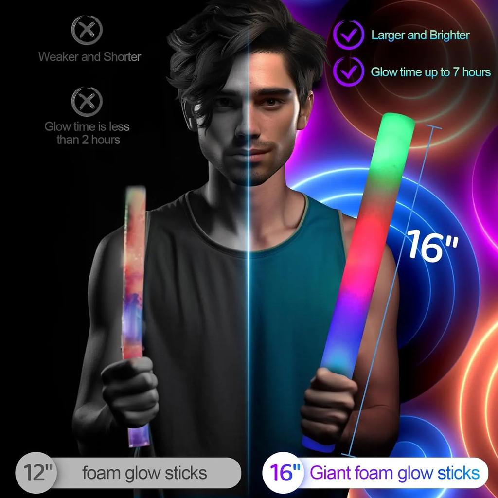 10PCS Glow Stick Music Festival Concert Support Glow Sticks Mardi Gras Party Supplies Festival Wedding Celebration Glow Sticks