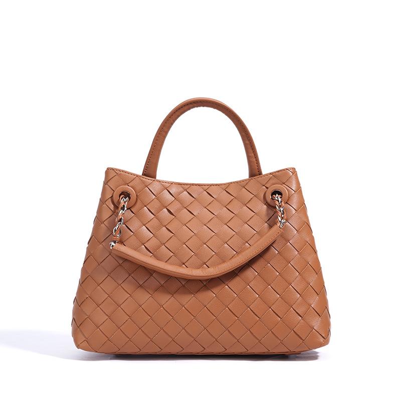 Кожаная новая женская сумка через плечо плетеная сумка сумка большой вместимости женская универсальная нишевая высококлассная сумочка
