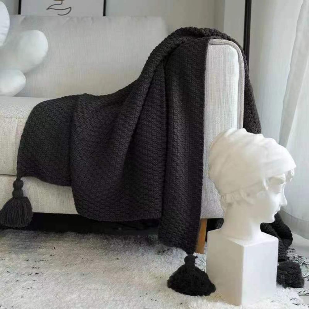 Handmade Nap Blanket with Tassel Throw Blanket Fashion Sofa Blanket  Bed