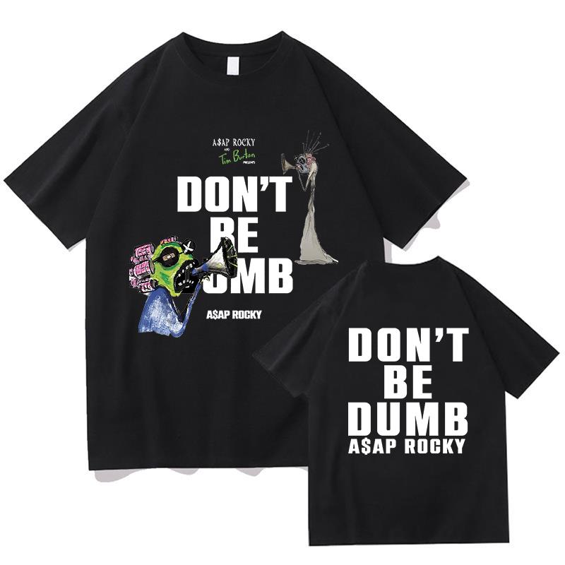 AAP ROCKY Don t Be Dumb Tour 2025 Graphics Print T Shirts High Quality Unisexs Harajuku Tshirts Summer Cotton Tees Shirt Fans Gift
