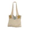 Sweet Starfish Knitted Tote Bag Woolen Shell Crochet Handbag Large Capacity Korean Style Hollow Shoulder Bag Beach