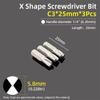 X Shape Screwdriver Bits C1 C2 C3 Special Head Screw Driver Bit 1/4” Hex Shank 25mm Repair Electric Drill Hand Tools Accessories