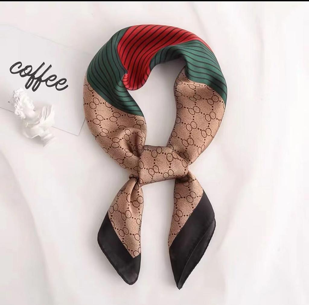 Brand Floral Print Silk Square Scarf Women Soft Satin Kerchief Hairband Neckerchief Head Hijab Lady Headband Foulard Bag Ribbon