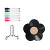 Customizable Record Art Flower Vinyl Ornament, DIY Custom Board, with Retro Display Stand Design, Personalized Birthday Anniversary Message Board Hand