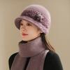 The Elderly Hat Women's Winter Velvet Warm Wool Hat Cold Protection Rabbit Fur Basin Hat