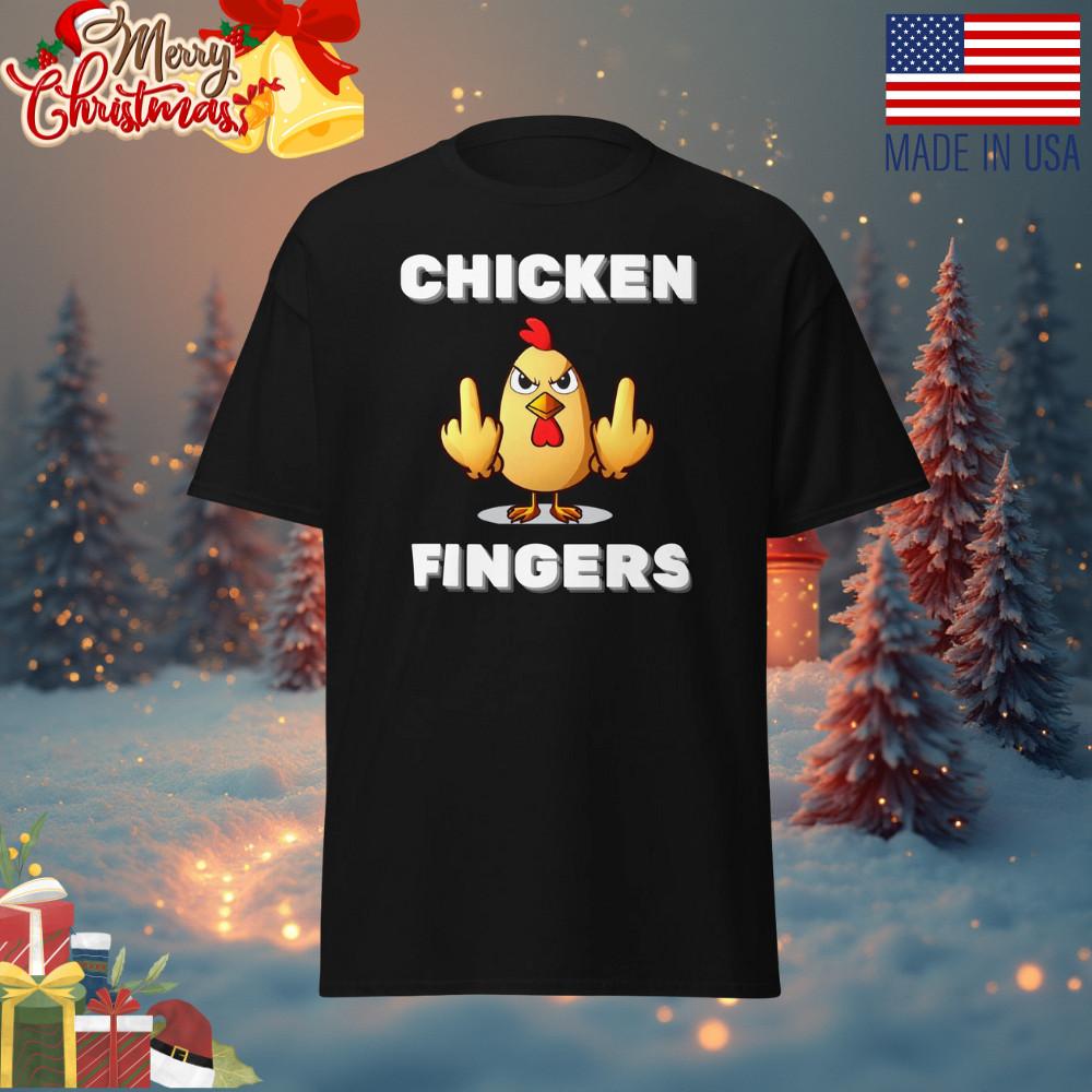 NEW Funny Chicken Fingers Shirt Middle Finger Chicken Dirty Joke Unisex T-Shirt Unisex T-Shirt