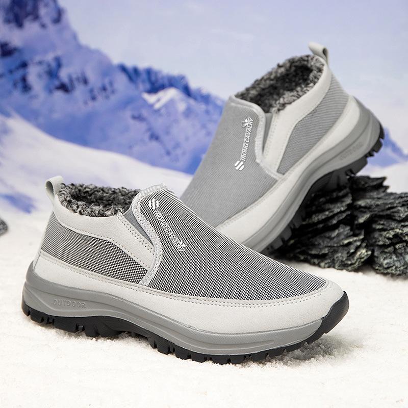 Зимние мужские ботинки на платформе, нескользящие, водонепроницаемые, короткие ботинки для мужчин, теплые, с толстым мехом, рабочие ботинки, мужские ботильоны