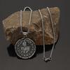 Retro Viking World Serpent Pendant Necklace with Odin Shield - Men's Norwegian Party Accessory