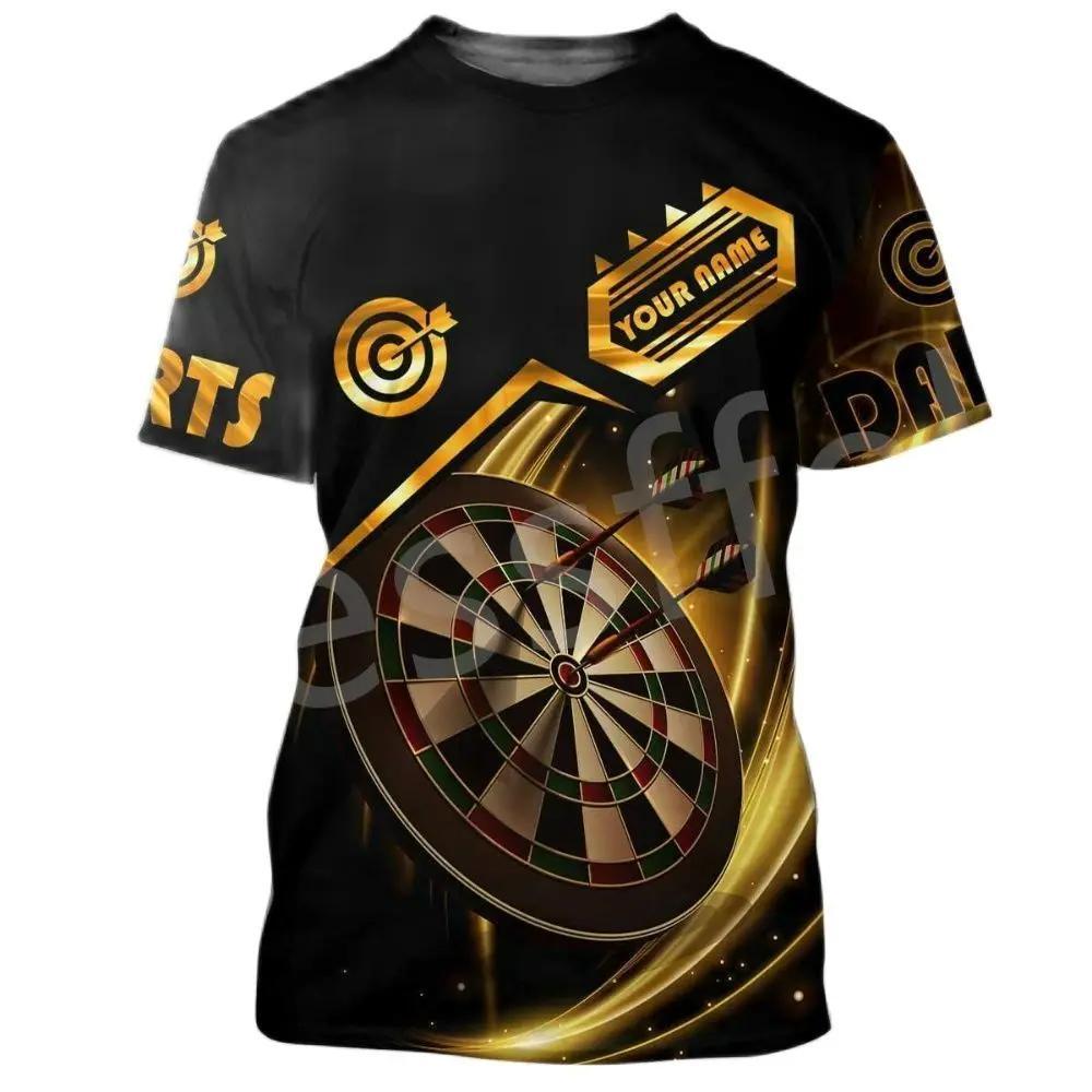 Bar Entertainment Dart Club Fun Indoor Sports Summer Men's 3D Printed Loose Casual Daily Short Sleeved T-shirt