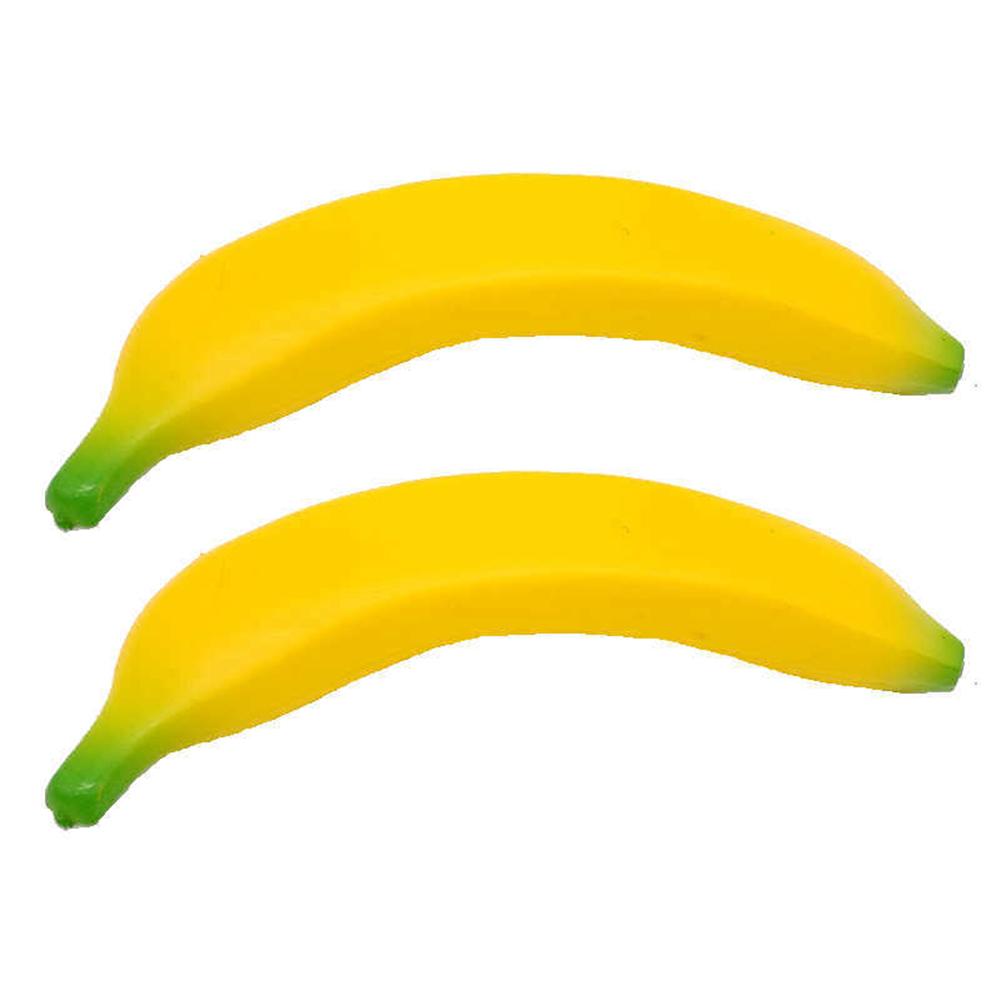 2pcs 20cm Artificial Bananas Decorative Plastic Fake Fruit Realistic Display Photos Simulation Banana Home Fruits Decoration