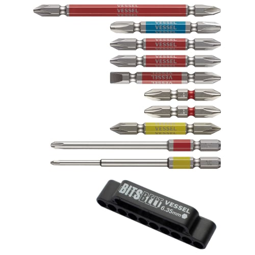 VESSEL 40V Compatible Gosai Bit Belt Holder Storage Set of 10 Frequently Used Bits GS10P-01