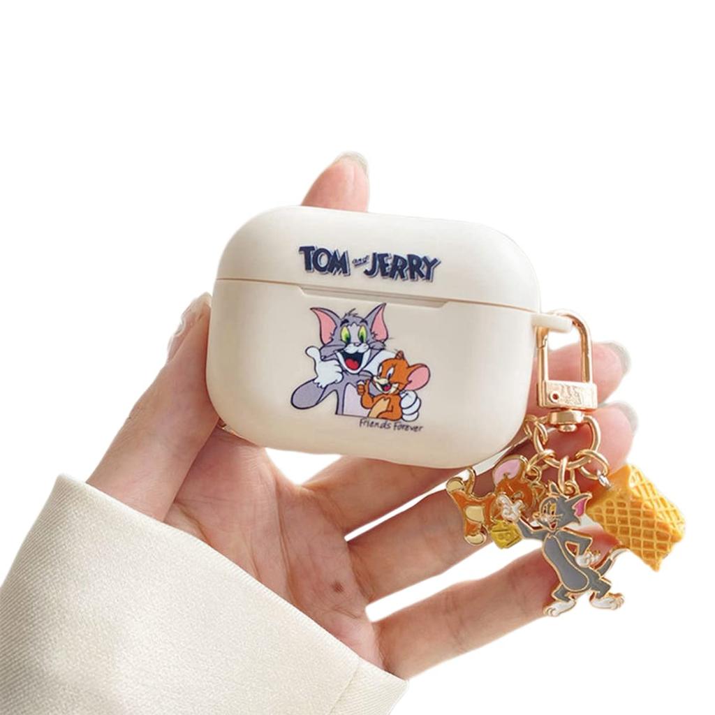 PANASA Чехол для AirPods 4 Чехол для AirPods Pro Чехол для AirPods Pro с Томом и Джерри Мягкий силикон Раздельный Легко надевать и снимать Популярный