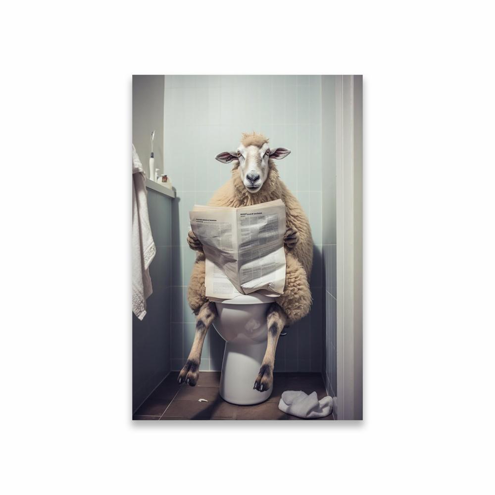Funny Nice Animal Art Posters Animal Dog Cat Wall Art Prints Fun Bath Wall Decoration Canvas Painting Modern Toilet Decoration
