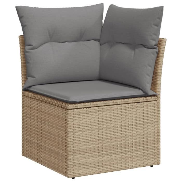VidaXL Salon de Jardin avec Coussins 5 pcs, Canapés de Terrasse, Ensemble de Meubles de Patio, Mobilier d'Extérieur, Beige 3221368