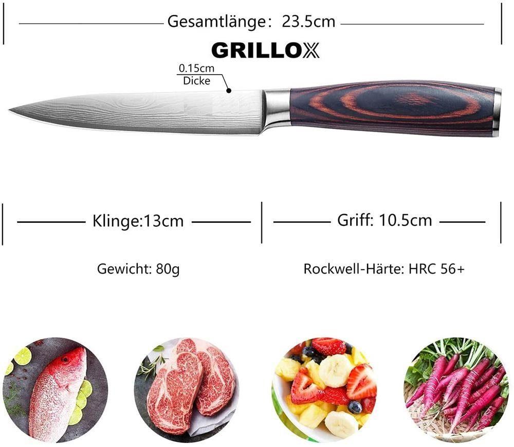 GRILLOX Универсальный нож Профессиональный кухонный нож 13см Кухонный нож Нож шеф-повара Острый