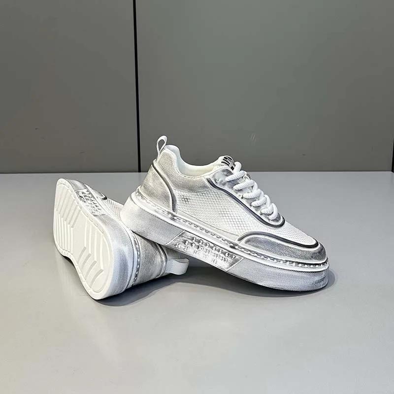 Мода 2024 года, последние мужские сетчатые дышащие легкие повседневные туфли, высококачественные ретро-цвета, удобные утренние спортивные туфли для бега