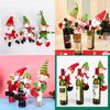 Premium Cotton Linen Santa Snowman Elf Wine Bottle Cover For Festive Table Decor