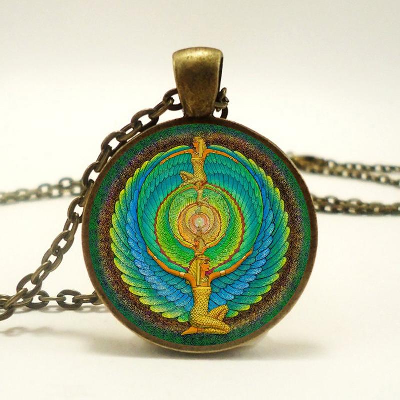 Египетская богиня Исида колье ожерелье Древний Египет Бог воротник ожерелья для женщин и мужчин модные шейные воротники серебряная цепочка