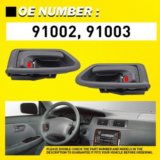 fits 97 Toyota Camry Interior ide Door Handle Trim Front Rear LH RH Gray Set