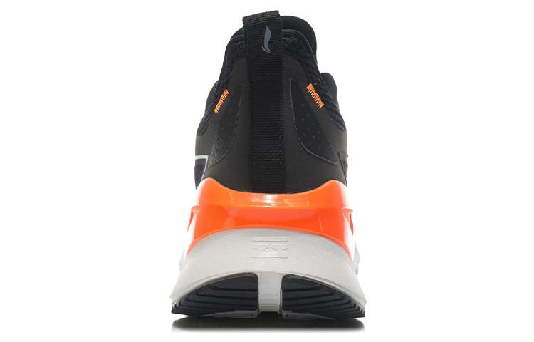 Li Ning YueYing Element Текстиль, Синтетическая Кожа Амортизация Отскок Низкие Кроссовки Мужские Черный Оранжевый ARHR223-4
