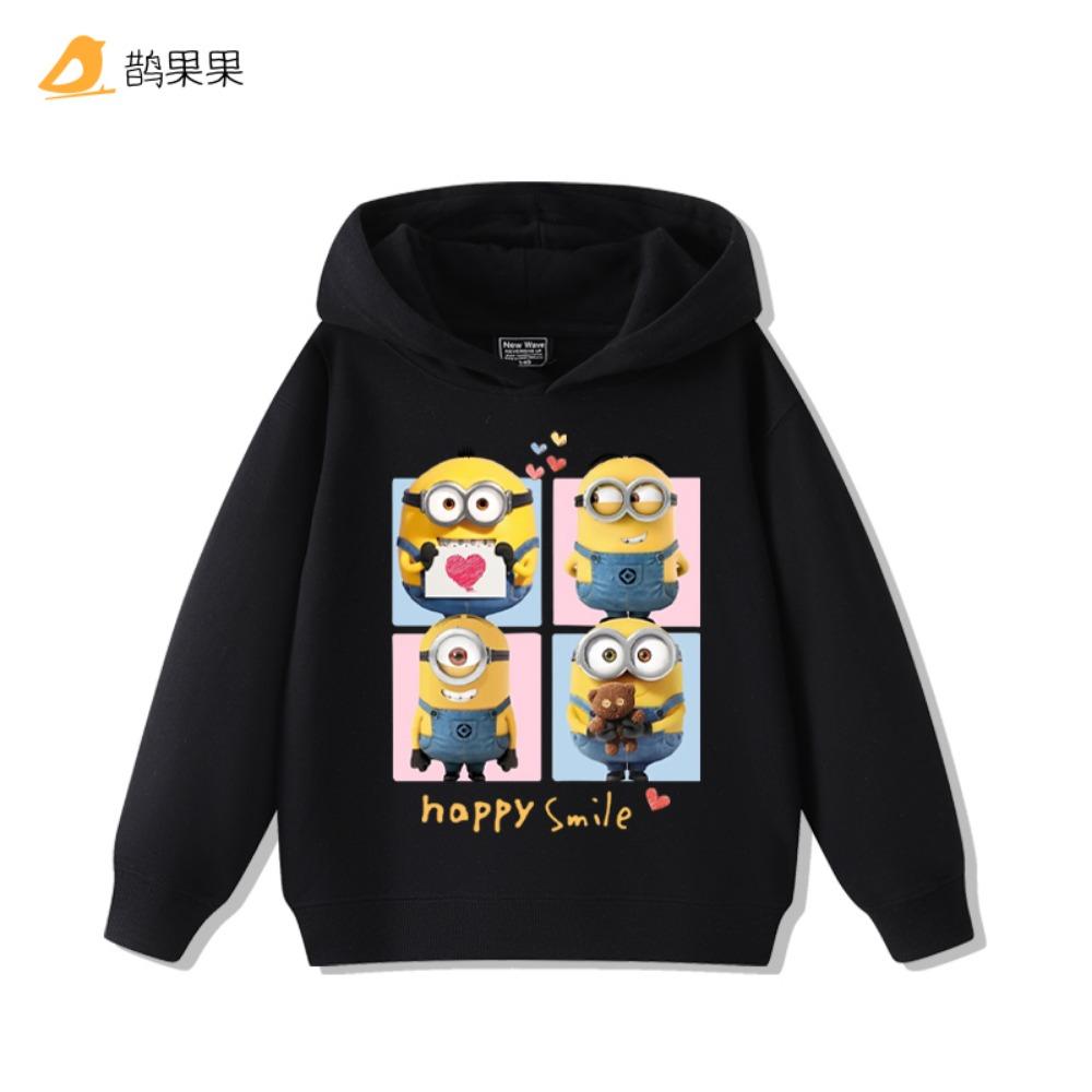 Minion Double-Sided Printed Children's Sweatshirt - Fall/Winter Boys' and Girls' Outdoor Loose Comfortable Hooded Top