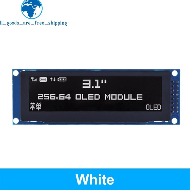 TZT 3,12-дюймовый OLED-дисплей 3,12" 256x64 25664 Драйвер SSD1322 Графический LCD-модуль Паяльные выводы для Arduino/C51