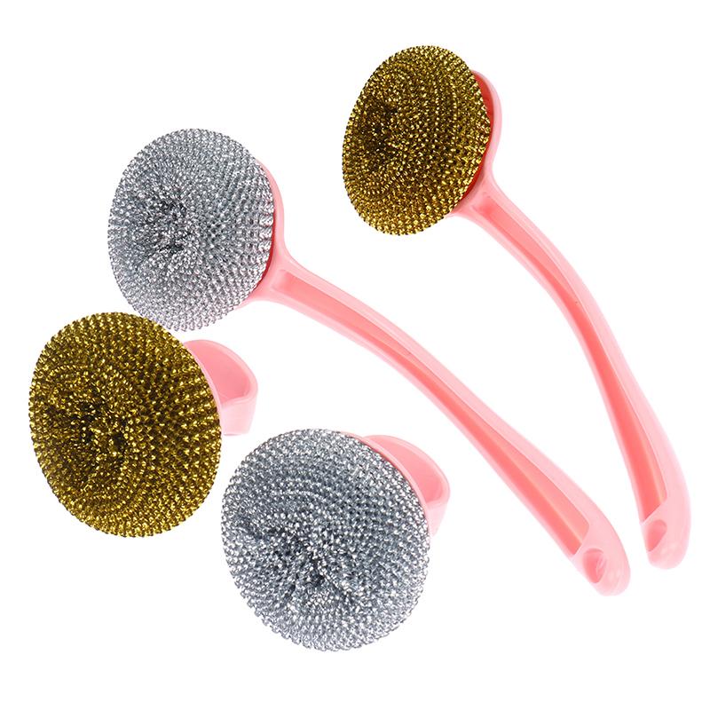 Проволочная шариковая щетка с ручкой Щетка для чистки сковороды Щетка для мытья посуды Ручка для мытья посуды