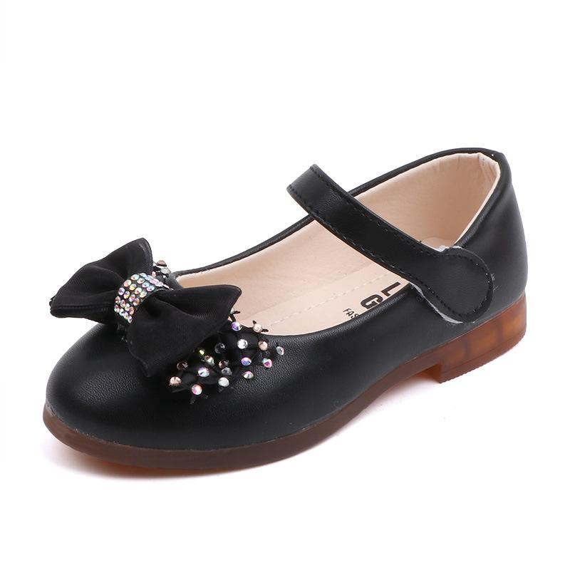 Белые туфли для девочек, детские туфли для свадебного платья с бантом, с бантом, милые детские туфли на плоской подошве из кожи, туфли для девочек 22-31